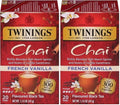 Twinings French Vanilla Chai Black Tea Individually Wrapped Bags, 20 Count (Pack of 2), Warm, Sweet & Spicy, Caffeinated, Enjoy Hot or Iced, 20 Teabags
