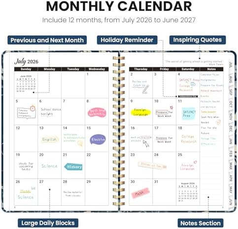 ZOTIA Planner 2026-2027 Weekly & Monthly Calendar Planner Jul 2026-Jun 2027