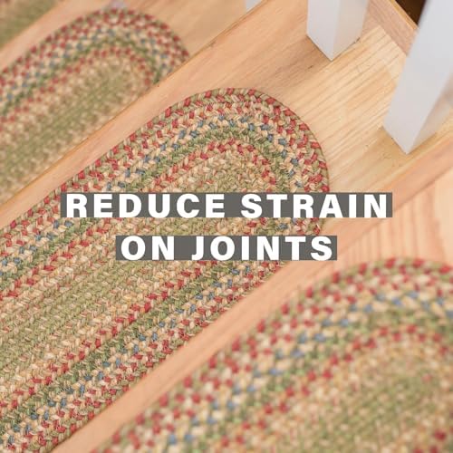 Homespice Azalea Jute Braided Stair Treads, Oval 8x28 Set of 13