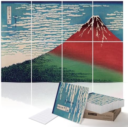 PINWELIFE® Masterpiece Acoustic Art Panels, 8-Pack 12"×16" Sound Absorbing Panels, Decorative Acoustic Wall Art, Noise and Echo Cancelling for Home Studio/Office, Nano Tape Included