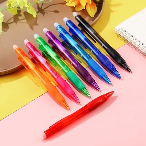 USUAL Retractable Erasable Gel Pens 12 Assorted Colors 0.5mm Smooth Writing, Make Mistakes Disappear, Office & Back-to-School Supplies (12 Colors)
