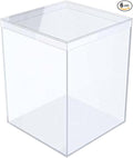 6-Pk Clear Acrylic Display Boxes with Lids, 3.44in square x4.5in, BPA-Free | Clear 3.44"sq x 4.5" boxes for rocks, seashells, gems & keepsakes; party favors too. BPA-free, made in USA.