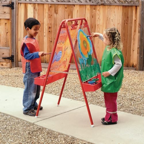 Colorations - 2WAPE 2-Way Indoor/Outdoor Adjustable Acrylic Panel Easel for Kids (23"L x 29-1/2"W x 45"H) | Indoor/Outdoor Kids' Easel, 23" L x 29.5" D x 45" H, Classroom Essentials