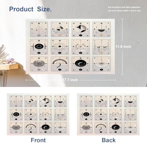 Batmerry Abstract Designs Linen Placemats Set of 4, Set of Minimalist Cards Washable Table Mats for Kitchen Table Thickened Heat Insulation Dining Set Indoor Outdoor 12X18 in