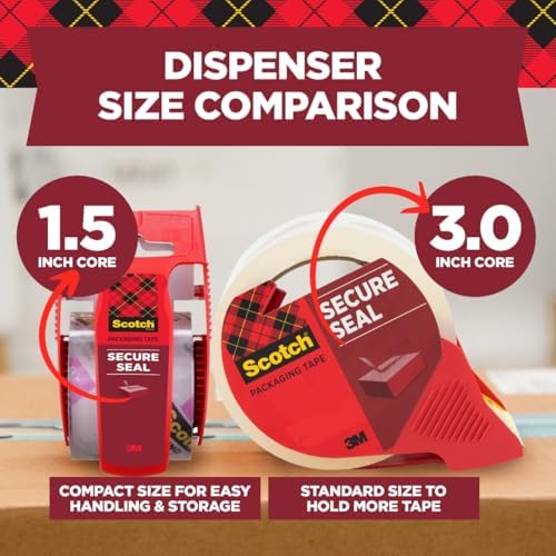 Scotch Secure Seal Packaging Tape, 6-Count, 1.88 in x 54.6 yd (Pack of 6)