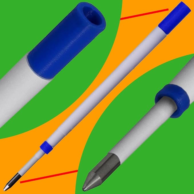 Replacement for Cross Slim 8783 - Ballpoint Pen Refill - 6 Blue