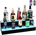 MESAlLUP Acrylic 24 Inch 2 Tier LED Liquor Bottle Display Shelf, Lighted Bar Shelves with APP or Remote Control, Mulit Color Lighting for Home Mini Bars Decor, Restaurants & Party Use