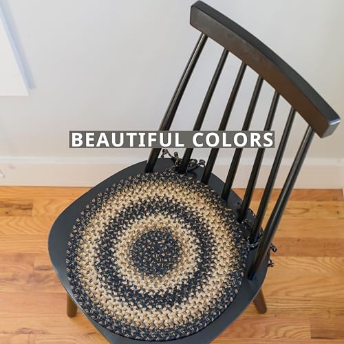 Homespice Kilimanjaro Jute Braided Chair Pads, Round 15" Set of 2