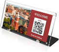 NIUBEE Acrylic QR Code Sign Stand, Clear Magnetic Holder for Booth Display