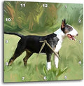 3dRose LLC Bull Terrier Wall Clock, 10 by 10-Inch