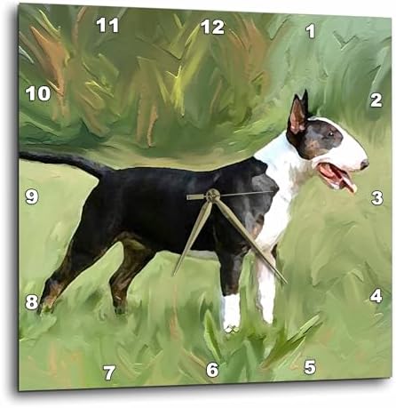 3dRose LLC Bull Terrier Wall Clock, 10 by 10-Inch