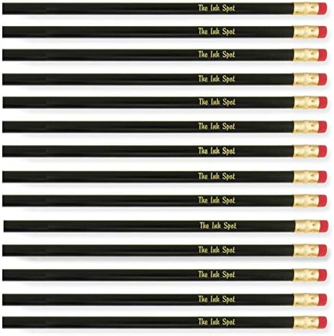 100 Personalized Custom Printed Pencils. USA Made. PMA Certified – Black