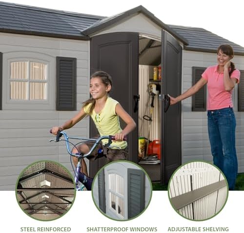 Lifetime 6446 Outdoor Storage Shed, 8 x 15 Foot, Desert Sand