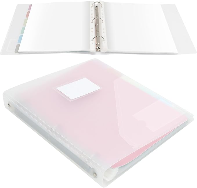 80-Pocket Clear Binder with Plastic Sleeves for Letter/A4 Size | Document Binder Organizer for Papers, Certificates and Artwork, Macaron PP Divider Pages for Presentation