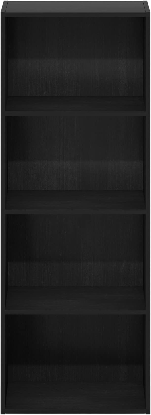 Furinno LUDER 4-Tier Book Shelf, Open Shelves Bookshelf, Blackwood | 9 x 15.6 x 41.7, Closed Back, Modern Bookcase, for Living Room, Bedroom, Home Office