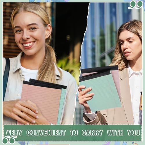 8.5'' x 11'' Colored Legal Pad Writing Wide Ruled, Bohemian Color, 8 Pcs