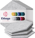 Acoustic Panels 12-Pack Soundproof Wall Panels 12"X10.4"X0.4" Sound Panels High Density Sound Dampening Panels - [Light Gray Hexagon]