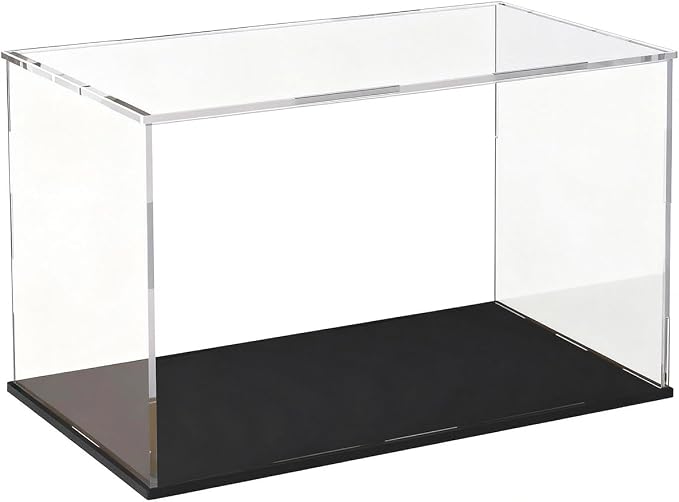 Large Acrylic Display Case, Clear Acrylic Display Box with Matte Base, Dustproof Collectible Storage Cases, DIY Easy Assembly Showcase for Figures, Models, Collectibles, 14.5 x 11 x 11 inch