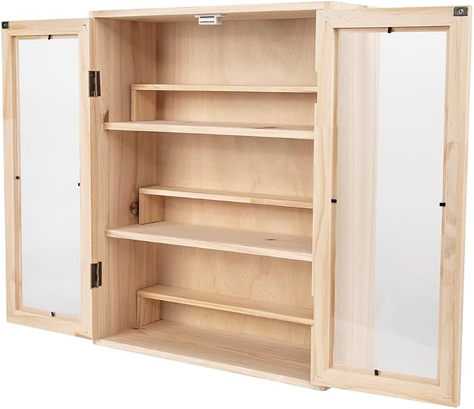 6-Storey Wooden Antique Desktop Storage Box, 14.37x5.31x17.99 inches