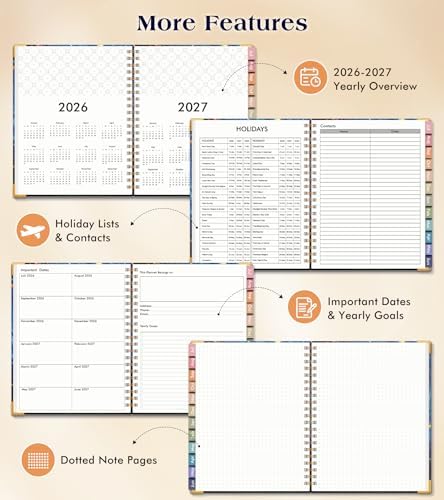 Academic Planner 2026-2027, Hardcover Weekly and Monthly Calendar Planner from July 2026 - June 2027, 8.5" x 11" A4 Large Daily Agenda with Tabs, College School Organizer for Student Teacher, Cosmic Tree of Life