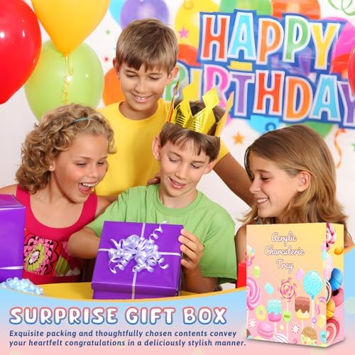 13.8" Extra Large Acrylic Letter Charcuterie Board Box, Reusable Fillable Letter Cake Candy Dish Display Serving Tray for Birthday Anniversary Party Decoration (I)