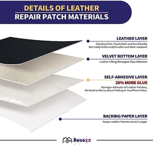 Leather Repair Patch Tape Kit, Self Adhesive Leather Repair for Furniture, Couch, Sofa, Car Seats,Office Chair,Vinyl Repair Kit.120inx16in