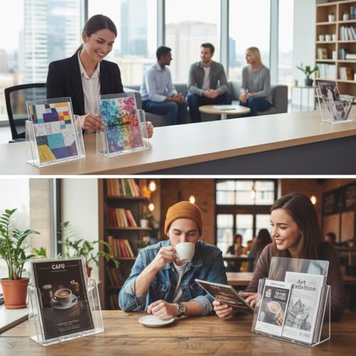 Azar Displays 252385-1PK Clear Acrylic Letter-Sized Brochure Holder – Wall Mount or Countertop Display for 8.5" x 11" Flyers, Magazines, and Pamphlets ( 1-Pack)