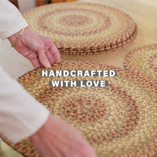 Homespice Harvest Braided Placemats for Country Decor, Round 15" Set of 6