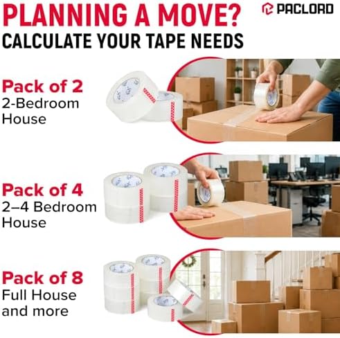 2" x 110 Yards Clear Packing Tape, Pack of 2