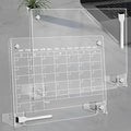 2PCS Clear Acrylic Calendar Dry Erase Board with Stand for Desk, 16x12 Large Desktop Monthly Whiteboard Magnetic Memo Board for Fridge, Office, School, Home