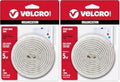 VELCRO Brand 5 Ft x 3/4 in | White Tape Roll with Adhesive | Cut Strips to Length | Sticky Back Hook and Loop Fasteners | Perfect for Home, Office or Classroom (Pack of 2)
