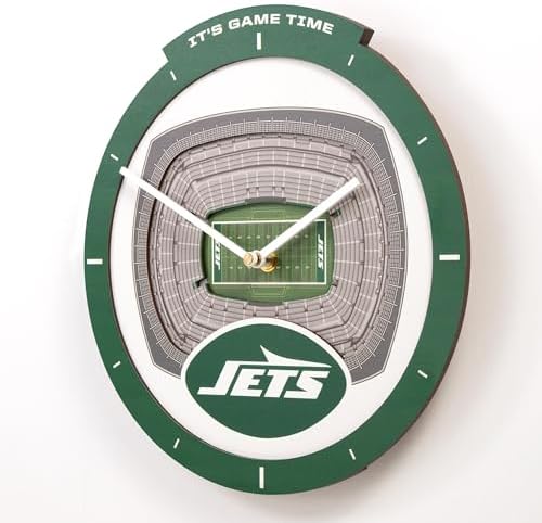 YouTheFan NFL New York Jets StadiumView 3D Wall Clock