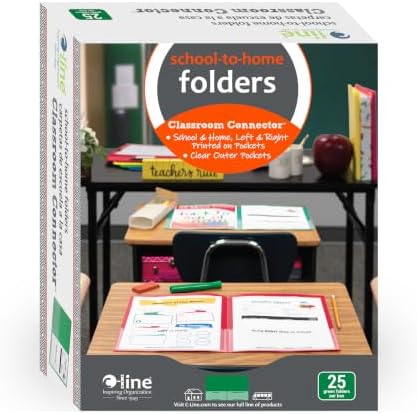 C-Line Classroom Connector School-to-Home Folders, Green, 25 per Box (32003)