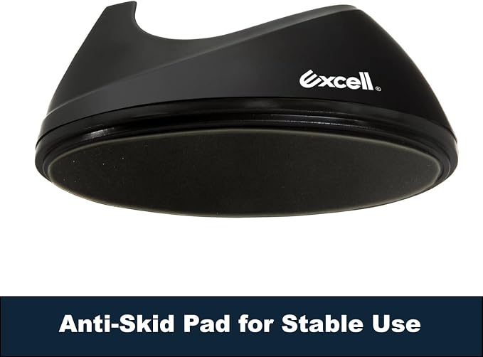 MDJ by Excell Desktop Tape Dispenser (Fits 1" + 3" Core) with Heavy-Weighted Base for One-Hand Dispensing for Office, Home, School, Masking, Heat Transfer, Sublimation, Crafts, Gift Wrapping (Black)
