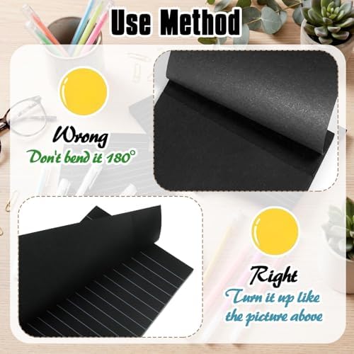 Yinder 24 Pcs Black Sticky Notes 4 x 6 Inch with Metallic Marker Pens