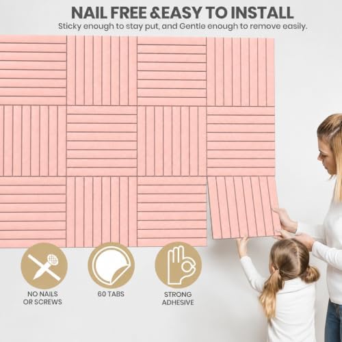 48" x 36" Large Felt Bulletin Board, Eight-Stripe Pink