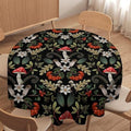 Autumn Mushroom Tablecloth, Rustic Vintage Farmhouse Mushrooms Fern Berries Leaves Botanical Print Table Cover for Outdoor Party Picnic Kitchen Dinning Table Decor, 70x70in