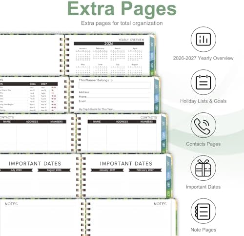 Planner 2026-2027, Weekly and Monthly Academic Planner, July 2026 - June 2027, Hardcover Calendar Agenda Book for School Year Planning, School Supplies for Teacher and Student, Letter Size(8.5'' x 11'')