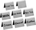 New Star Foodservice Stainless Steel Table Tent Sign (Silver (Combo), 2-Inch by 2-Inch (Set of 8))