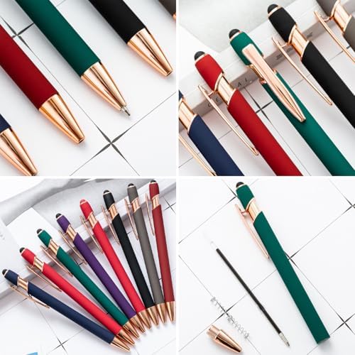 Personalized Pens Ballpoint with Stylus, Black, 50 Pcs