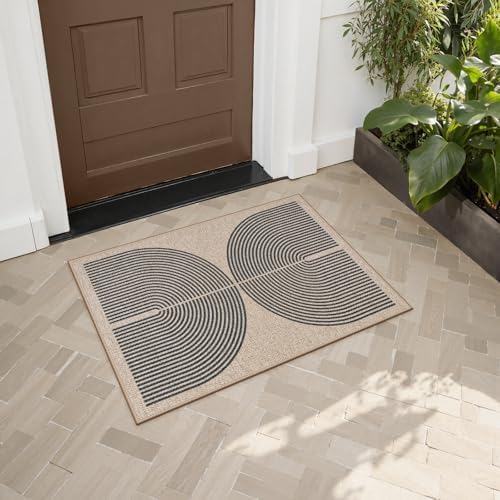 Lahome Rainbow Easy Jute Welcome Mat, 20"x32" Front Door Mat Non Slip