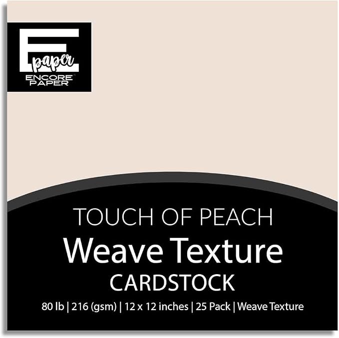 TOUCH OF PEACH—12x12 Textured Cardstock | 80lb Textured Orange Scrapbook Paper | Premium Cardstock for Cricut Cutting | 25 Sheets