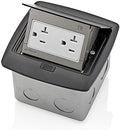 Leviton Pop-Up Floor Box with 20 Amp, Tamper-Resistant Outlet, PFTR2-MB, Black