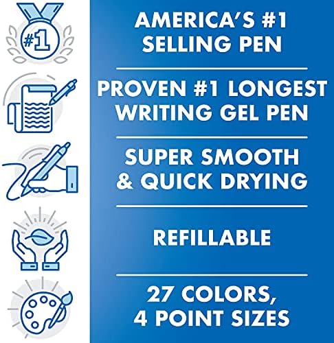 PILOT G2 Gel Roller Pens, Blue Ink Pens Extra Fine Point, Pack of 12