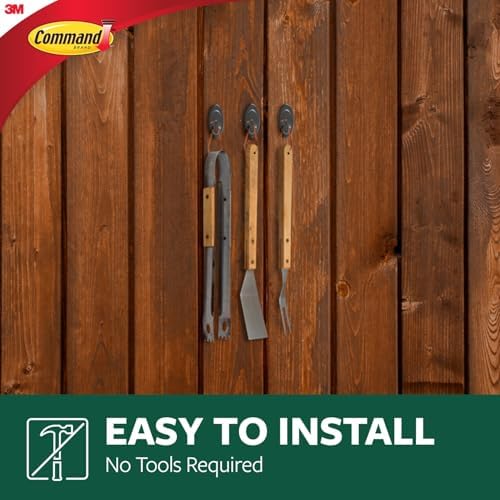 Command Outdoor Terrace Hooks, 2 Hooks and 4 Strips, Damage-Free Hanging Wall Hook for Hanging Back to School Decorations with Weather Resistant Strips, Holds up to 3 lb