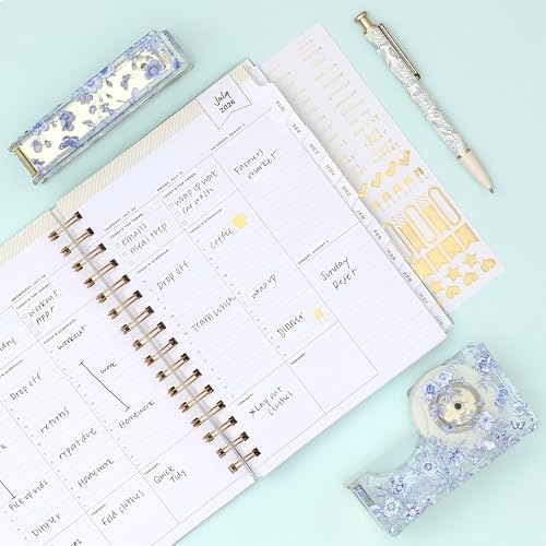 Blue Sky 2026-2027 Weekly & Monthly Academic Planner, 5.9"x8.6" Floral Mint