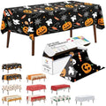 CXPSINC 54 Inch X 100 Feet Plastic Table Cover Roll Disposable Halloween Tablecloth with Slide Cutter Pumpkin Ghost Plistic Table Covers for Halloween Party Decorations((Pumpkin Ghost, 100 Feet)
