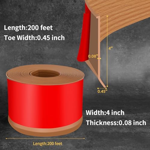 Vinyl Baseboard Molding Trim 4 Inch Peel and Stick Cove Base