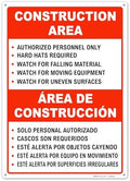 BRIMAR Bilingual Construction Area Rules Safety Sign, Red, 10 X 14 in