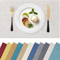 Homaxy Cloths Placemats for Dining Table Set of 6, 13" x 19", Beige